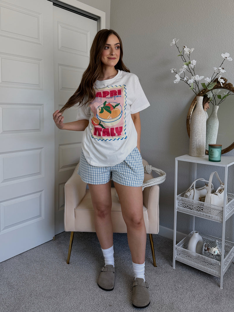 Coastline Capri Graphic Tee (Off White)