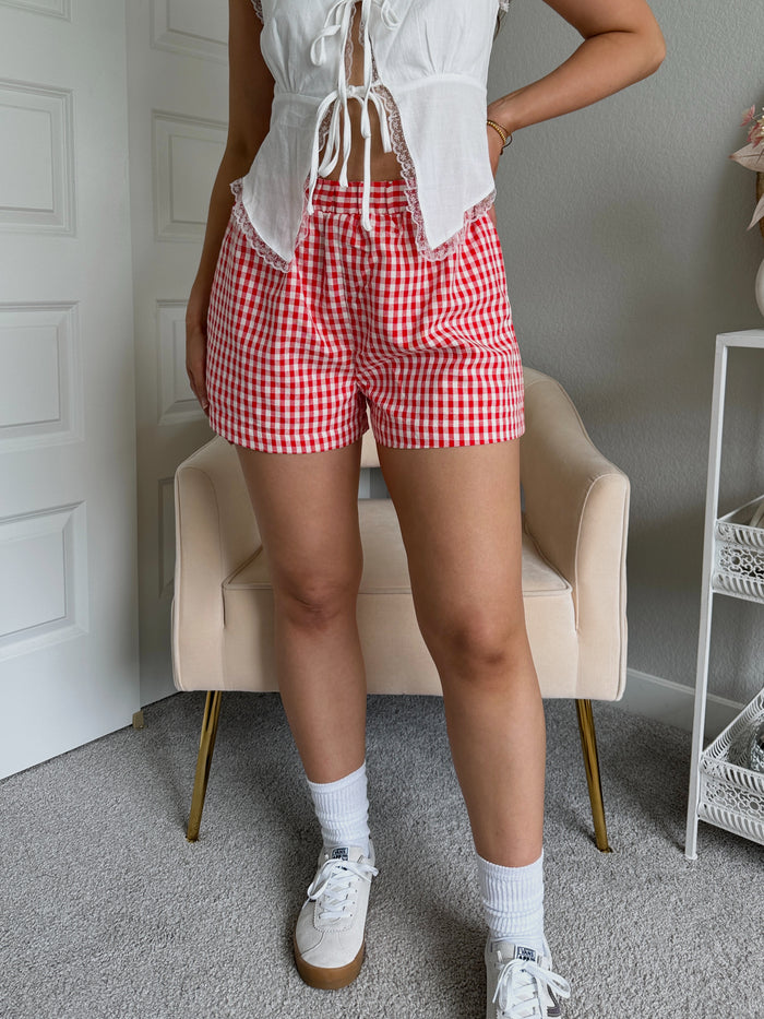 Jadyn Gingham Boxer Shorts (Red)