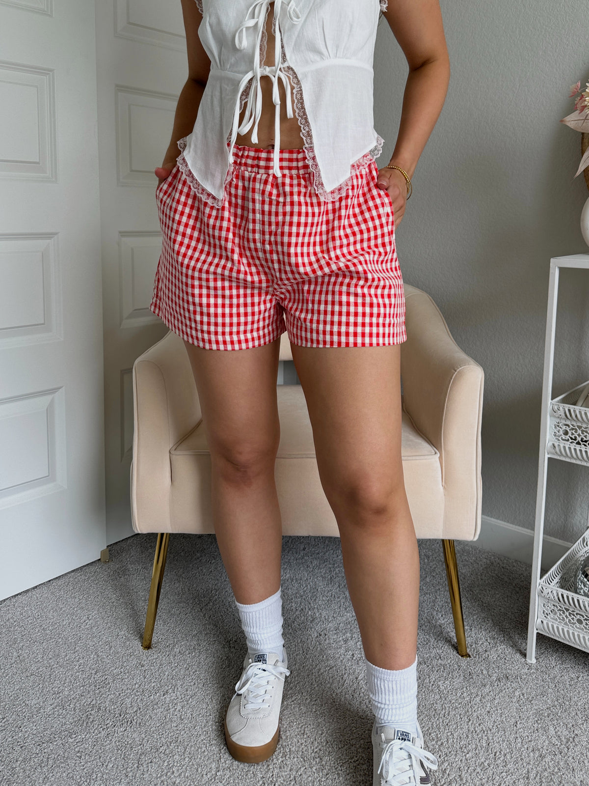 Jadyn Gingham Boxer Shorts (Red)