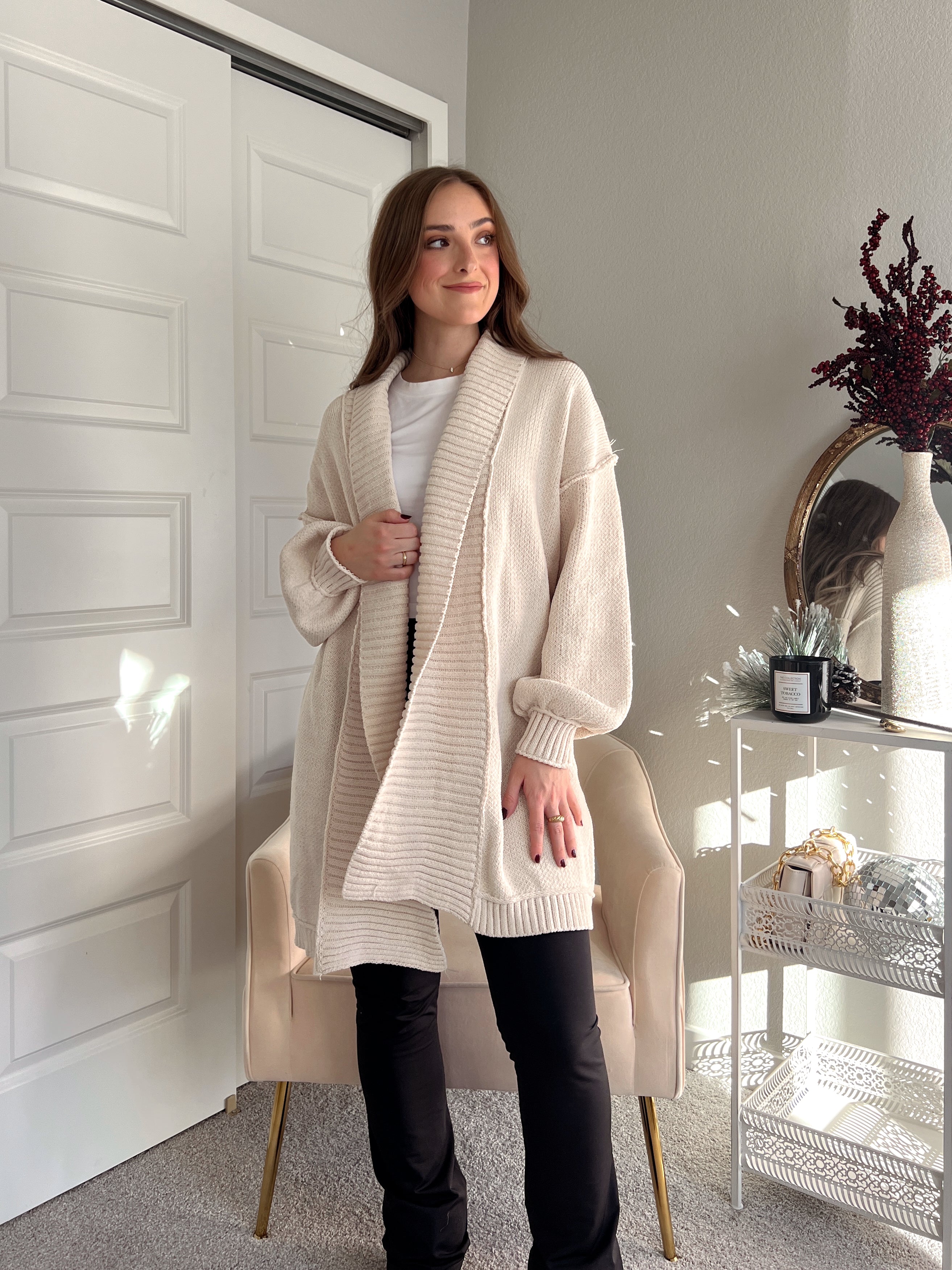 Oversized chenille outlet cardigan