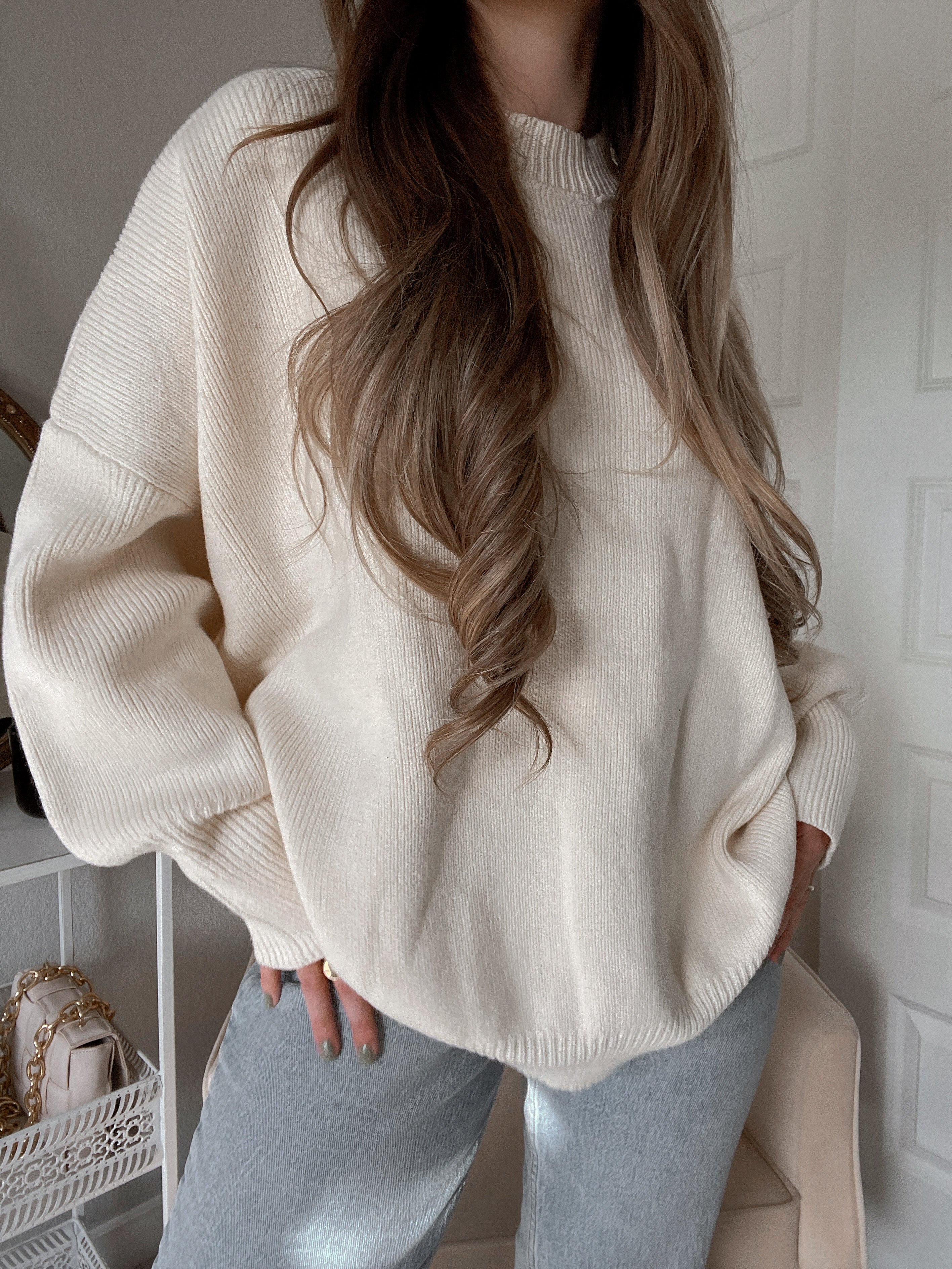 White baggy clearance sweater