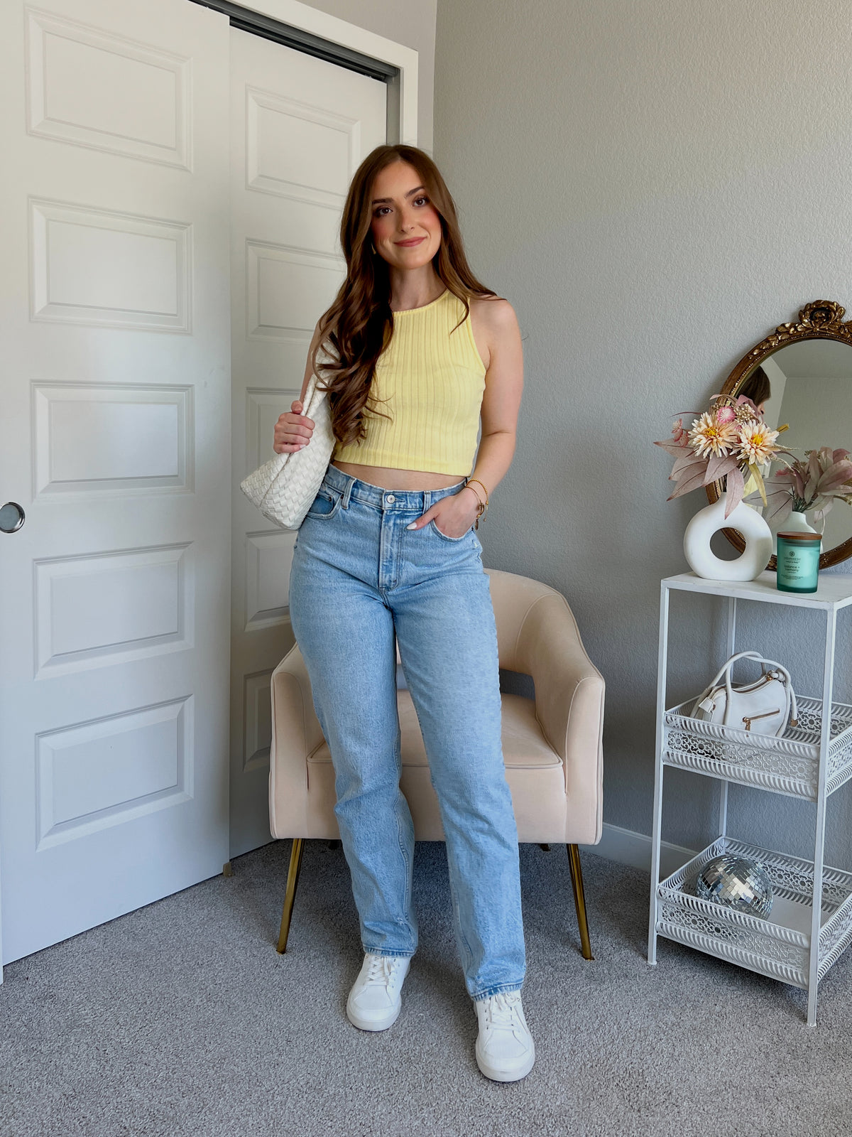 Midsummer Boat Neck Knit Crop Top (Yellow)