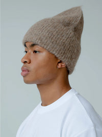 The Alpaca Wool Beanie (Beige Brown)