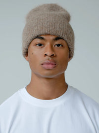 The Alpaca Wool Beanie (Beige Brown)