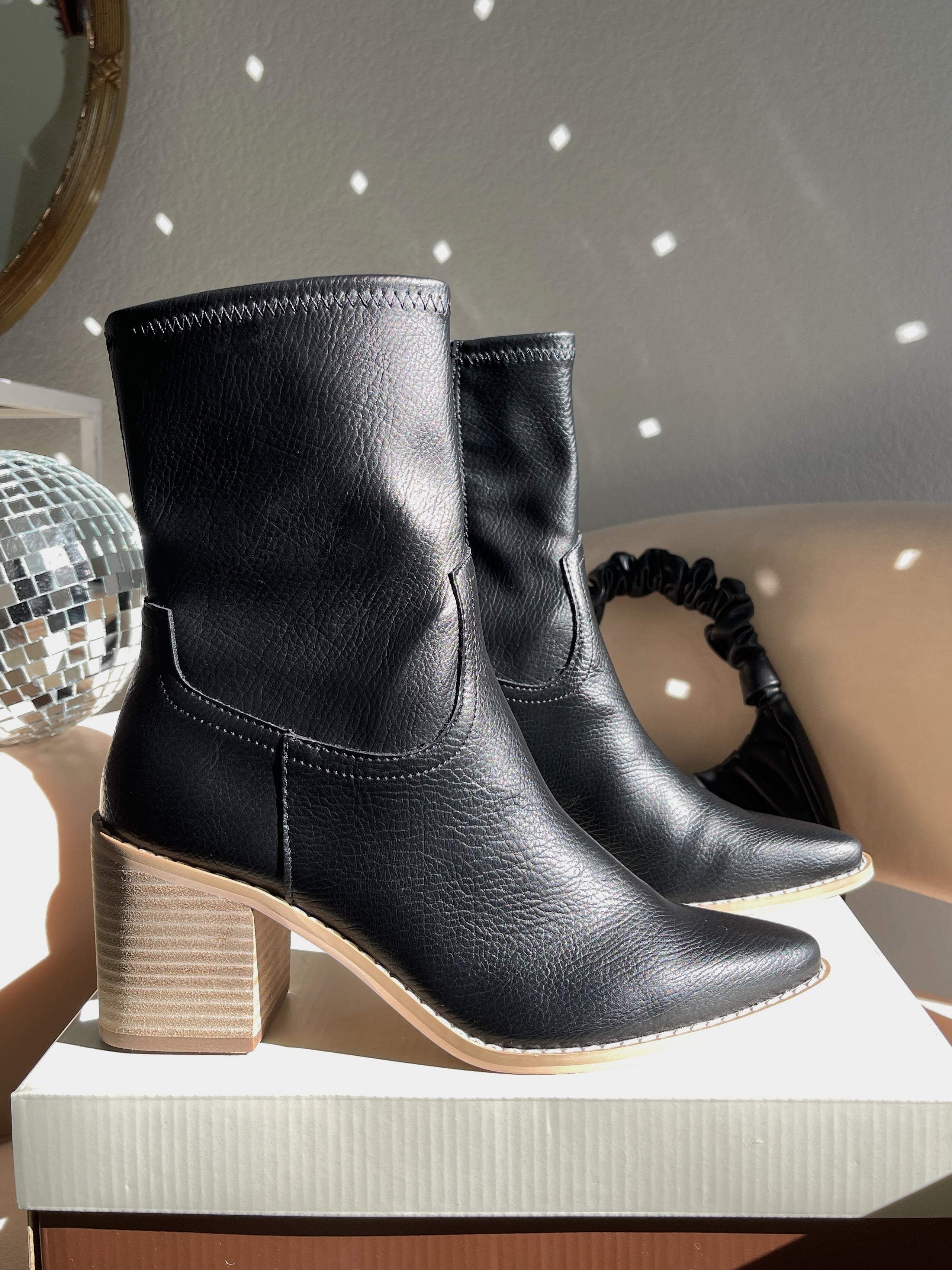 Silver and best sale black booties